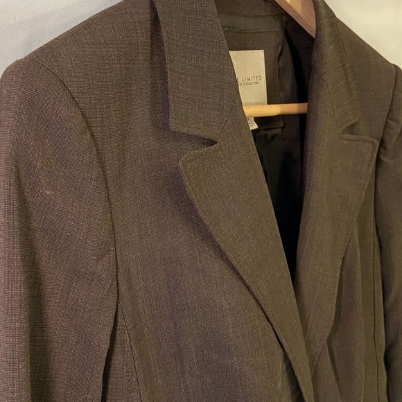 The Limited Travel Collection Brown Size 6 Wool Blend Window-Pained Blazer - Picture 5 of 8
